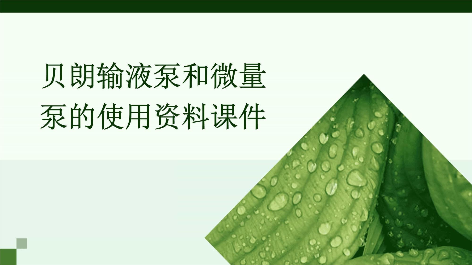 贝朗输液泵和微量泵的使用资料课件