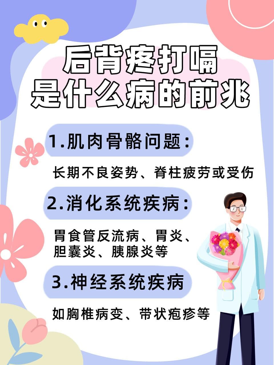 后背疼打嗝可能暗示的健康问题