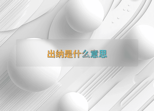 出纳是什么意思