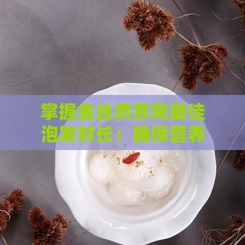掌握金丝燕燕窝更佳泡发时长：确保营养与口感的完美结合