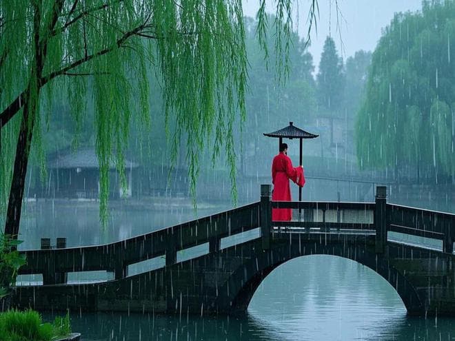 写3首七绝《春雨》，绘就离人、静女、游子的哀愁画卷与江南情殇