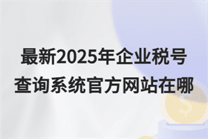最新2025年企业税号查询系统官方网站在哪