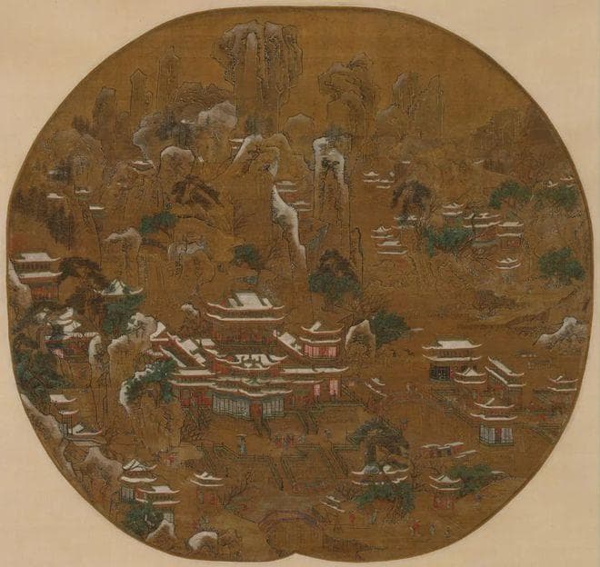 国画山水雪景小品中的千古雪意……