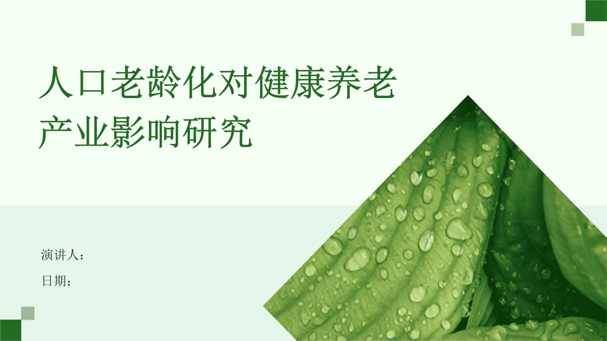 人口老龄化对健康养老产业影响研究