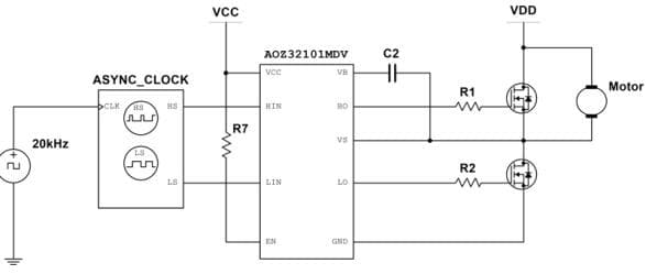 使用SPICE模型块单输入异步双时钟设计