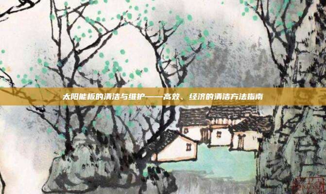 太阳能板的清洁与维护——高效、经济的清洁方法指南