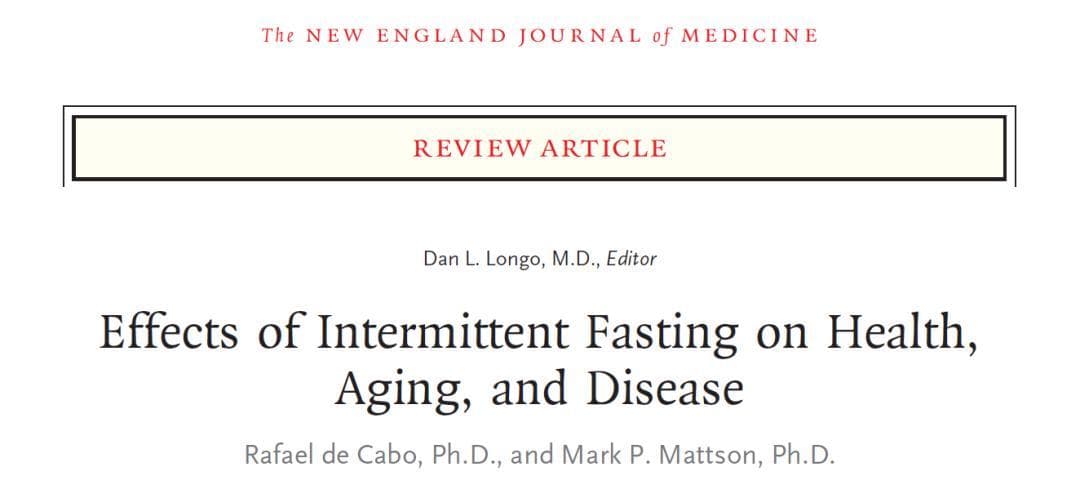 NEJM研究：间歇性禁食可改善代谢，预防疾病