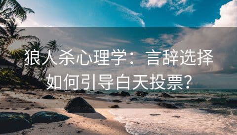 狼人杀心理学：言辞选择如何引导白天投票？
