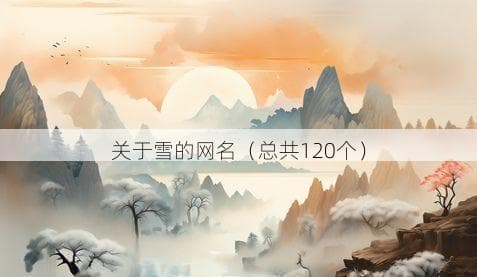 关于雪的网名（总共120个）