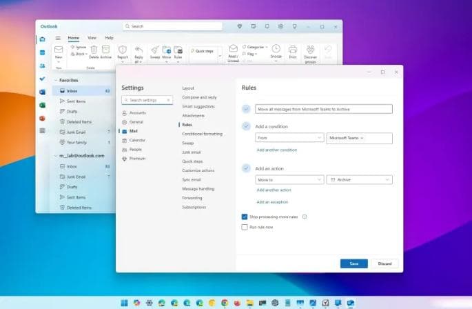 如何在Windows 11的Outlook中创建电子邮件规则