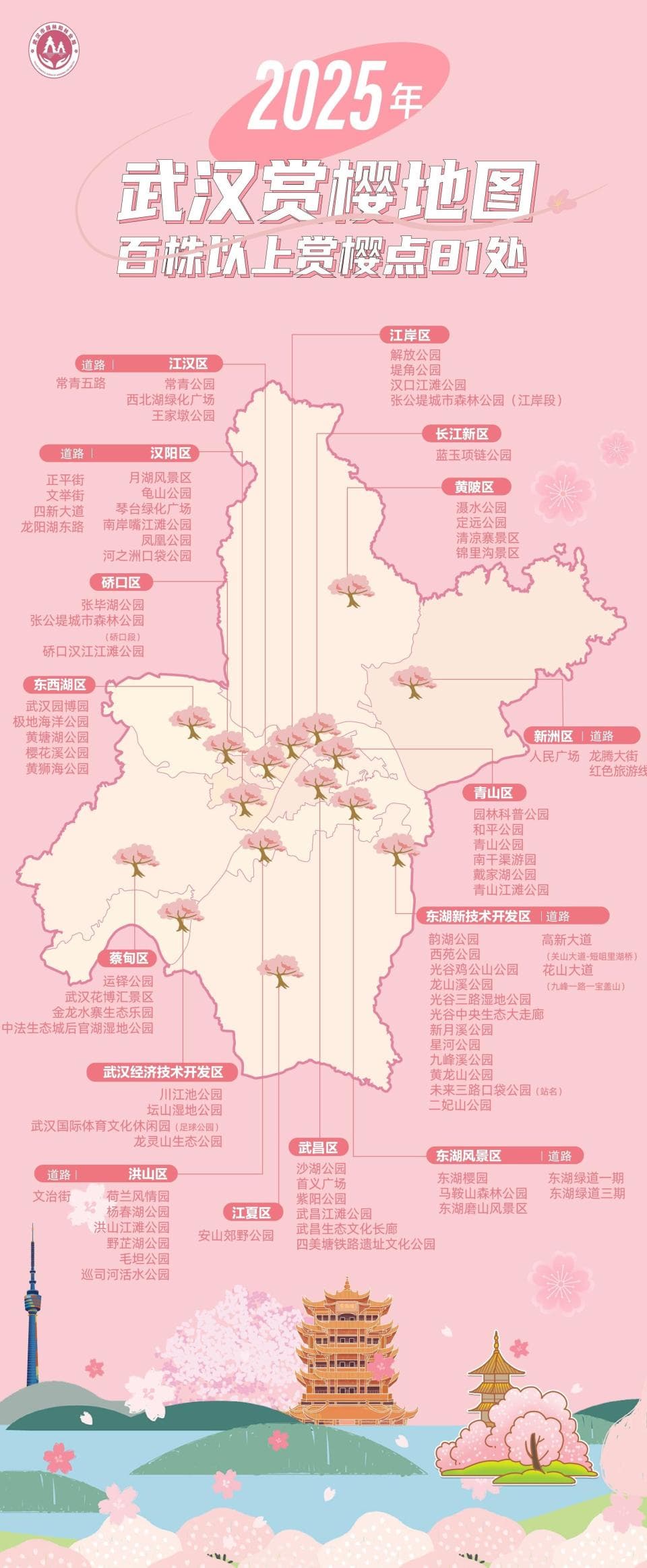 武汉221处赏樱点新鲜出炉，早中晚樱总有一款适合你来赏