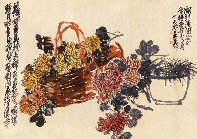 吴昌硕画菊艺术特色简析