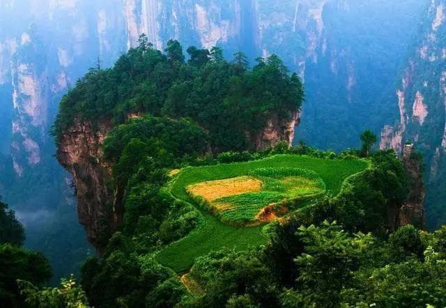 张家界一年中的春、夏、秋、冬四季美景