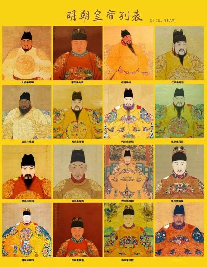 看了明朝16帝的画像，有一个惊人的发现