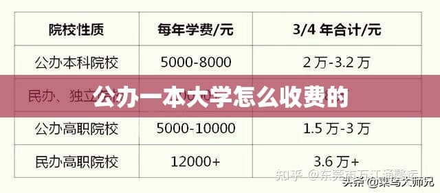 公办一本大学怎么收费的
