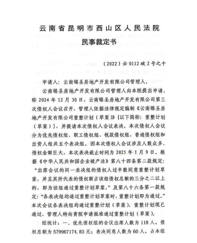 锦城项目重整获批，停工近10年商品房有望复工