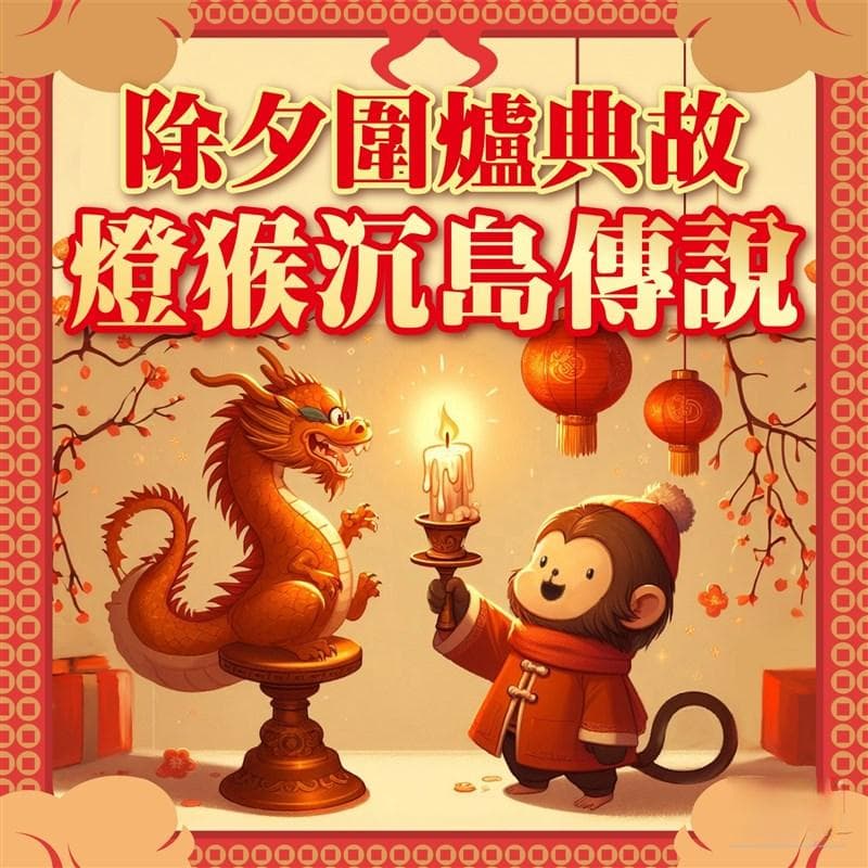 除夕圍爐典故  燈猴沉島傳說