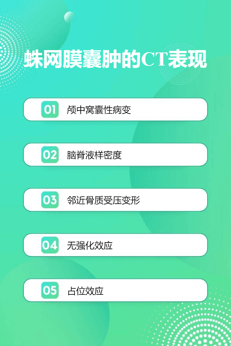 蛛网膜囊肿的CT表现
