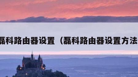 磊科路由器设置指南：无线、移动宽带与双频路由器配置详解