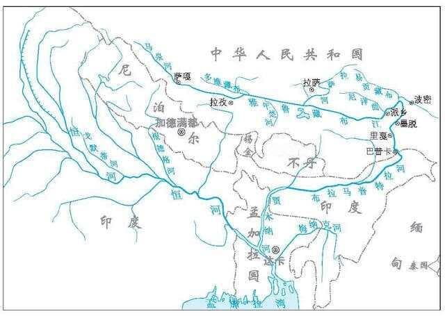 雅鲁藏布江、布拉马普特拉河、贾木纳河水系概况
