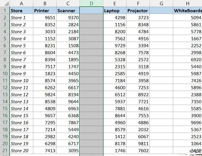 Excel 如何删除空列