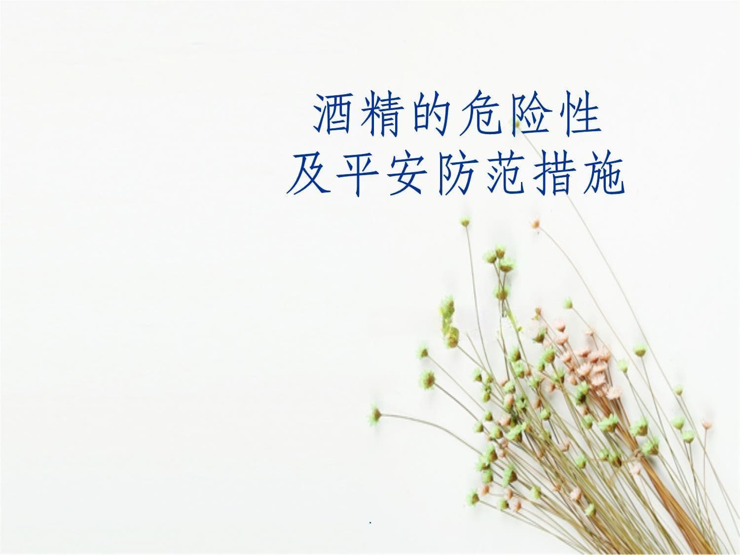 酒精的危险性及安全防范措施