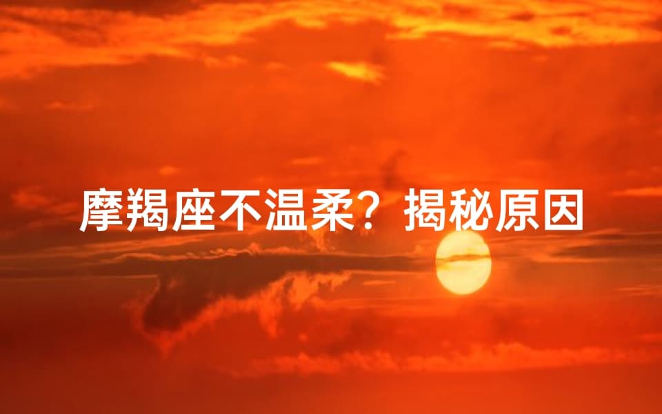 摩羯座不温柔？揭秘原因与真相