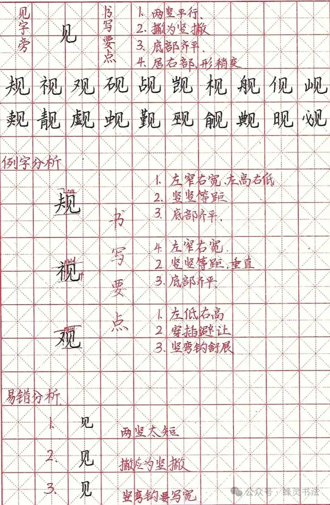 “见字旁”的规范书写和易错点