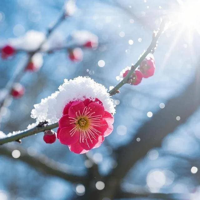 红梅傲雪：早春里的一抹绝美风姿！