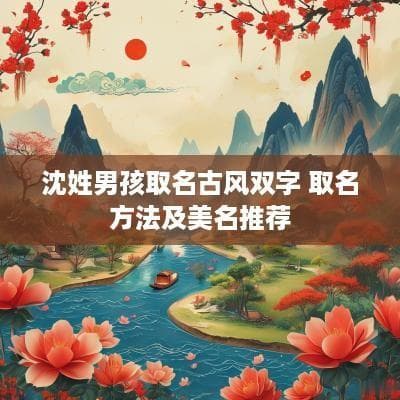 沈姓男孩取名古风双字：取名方法及美名推荐