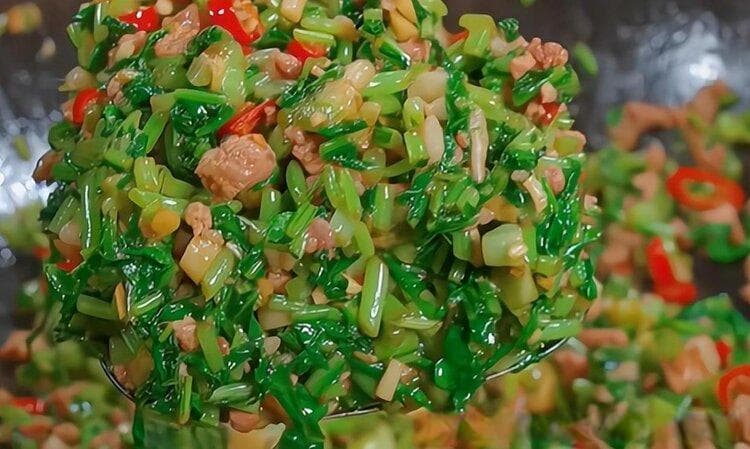 萝卜苗炒肉末的做法