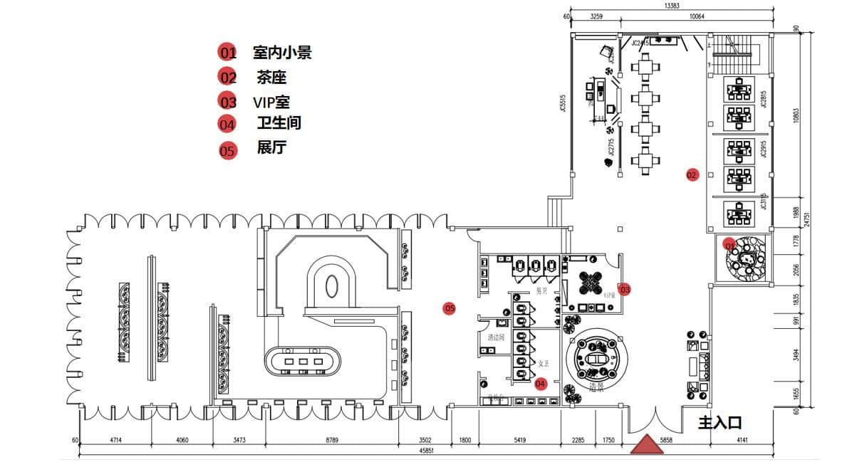 雪野湖北双王林飨文化茶楼设计——室内设计