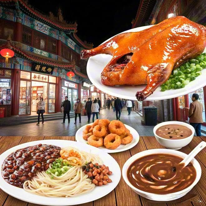 北京美食探秘：烤鸭、炸酱面与豆汁儿的味觉盛宴