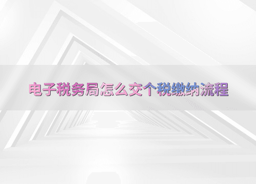 电子税务局怎么交个税？全流程详解来了！