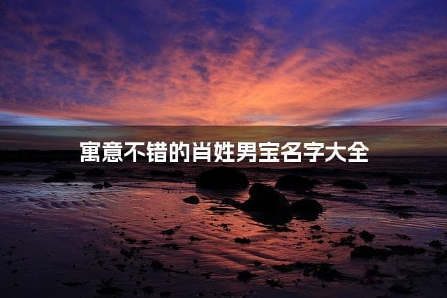 寓意不错的肖姓男宝名字大全