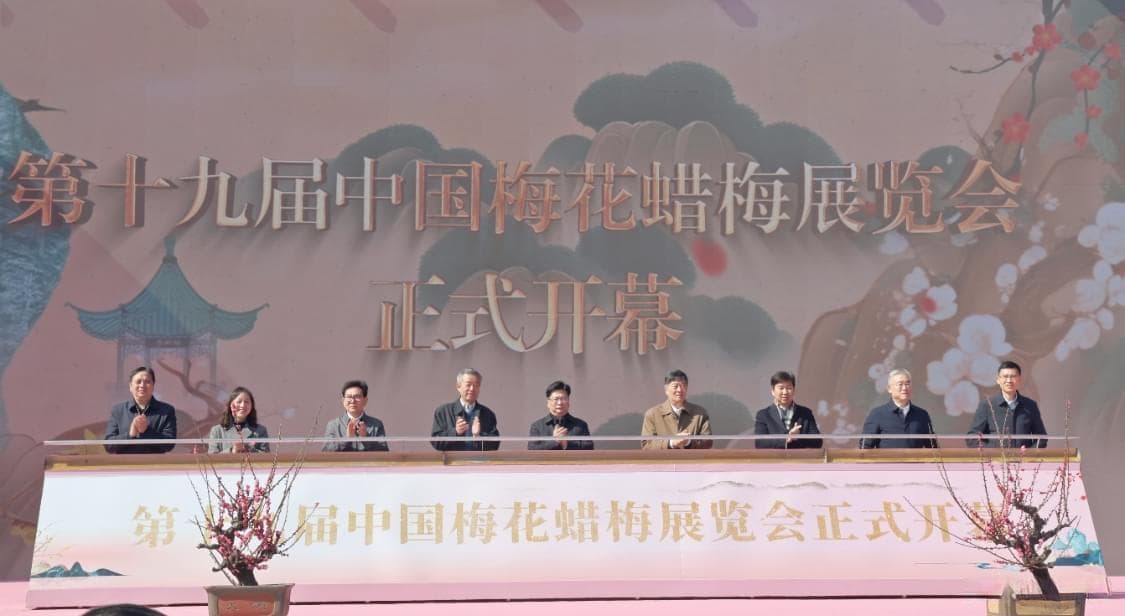 第十九届中国梅花蜡梅展览会在无锡荣氏梅园开幕