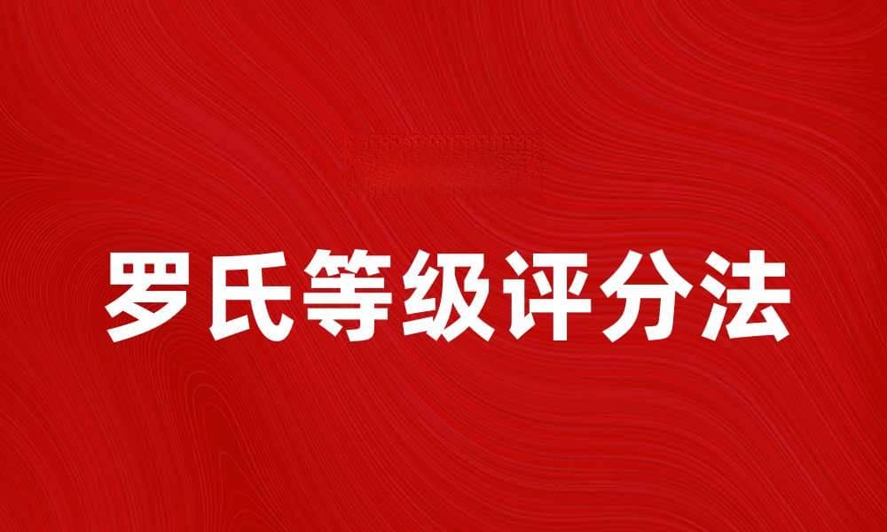 提升项目管理效率的罗氏等级评分法解析