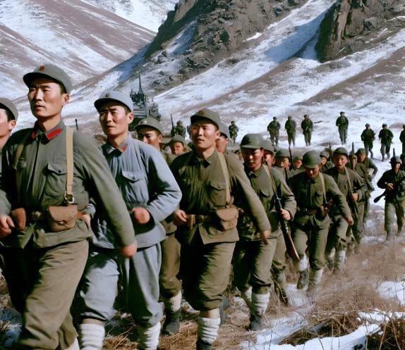 1950年抗美援朝，长津湖上甘岭战役，打破美军不败神话。让世界重新认识了中国！