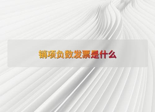 销项负数发票是什么？应用场景及开具规范详解