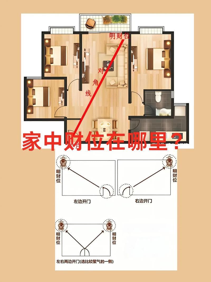 客厅风水布局指南：明暗财位如何摆放最旺