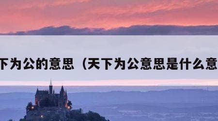 天下为公的意思