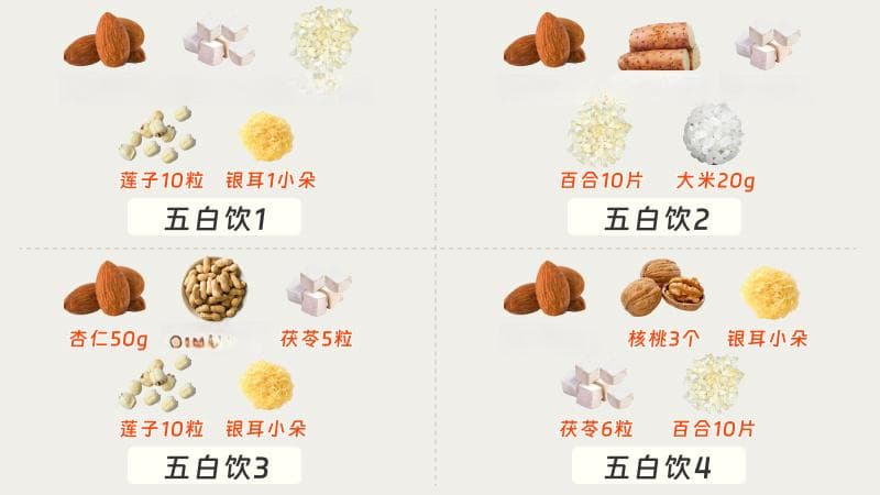 秋季宜喝五白饮，要选哪“五白”？最好的四种搭配帮你找到了！