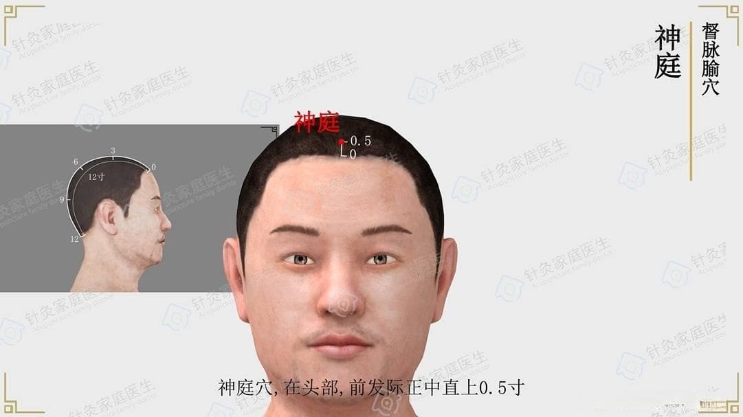 神庭穴：清头散风、镇静安神的保健要穴
