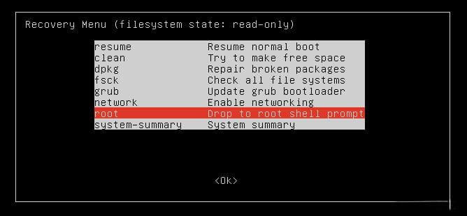 Ubuntu忘记登录密码重置步骤