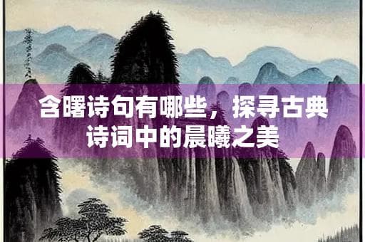含曙诗句有哪些，探寻古典诗词中的晨曦之美