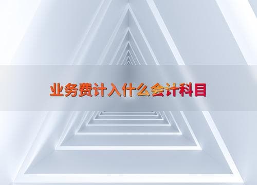业务费计入什么会计科目