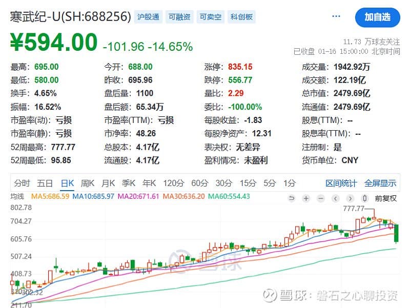 寒武纪又一个乐视网