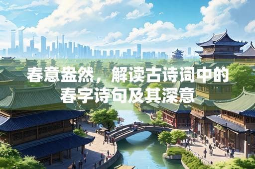 春意盎然，解读古诗词中的春字诗句及其深意