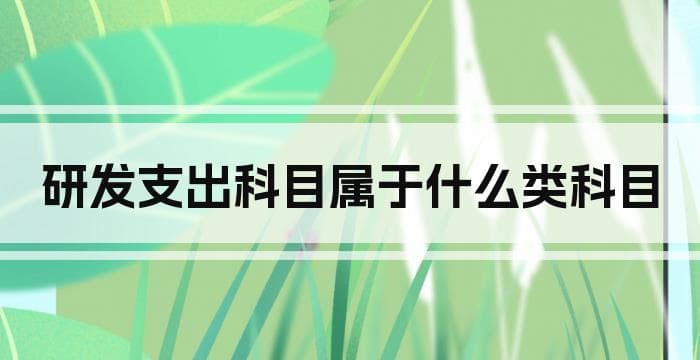 研发支出科目属于什么类科目