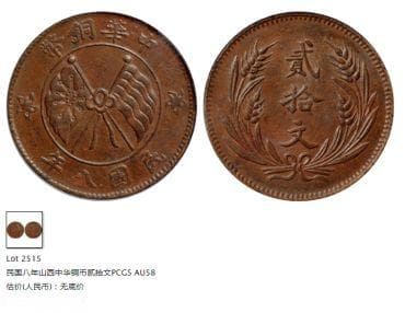 民国八年中华铜币二十文：历史价值与市场价格解析